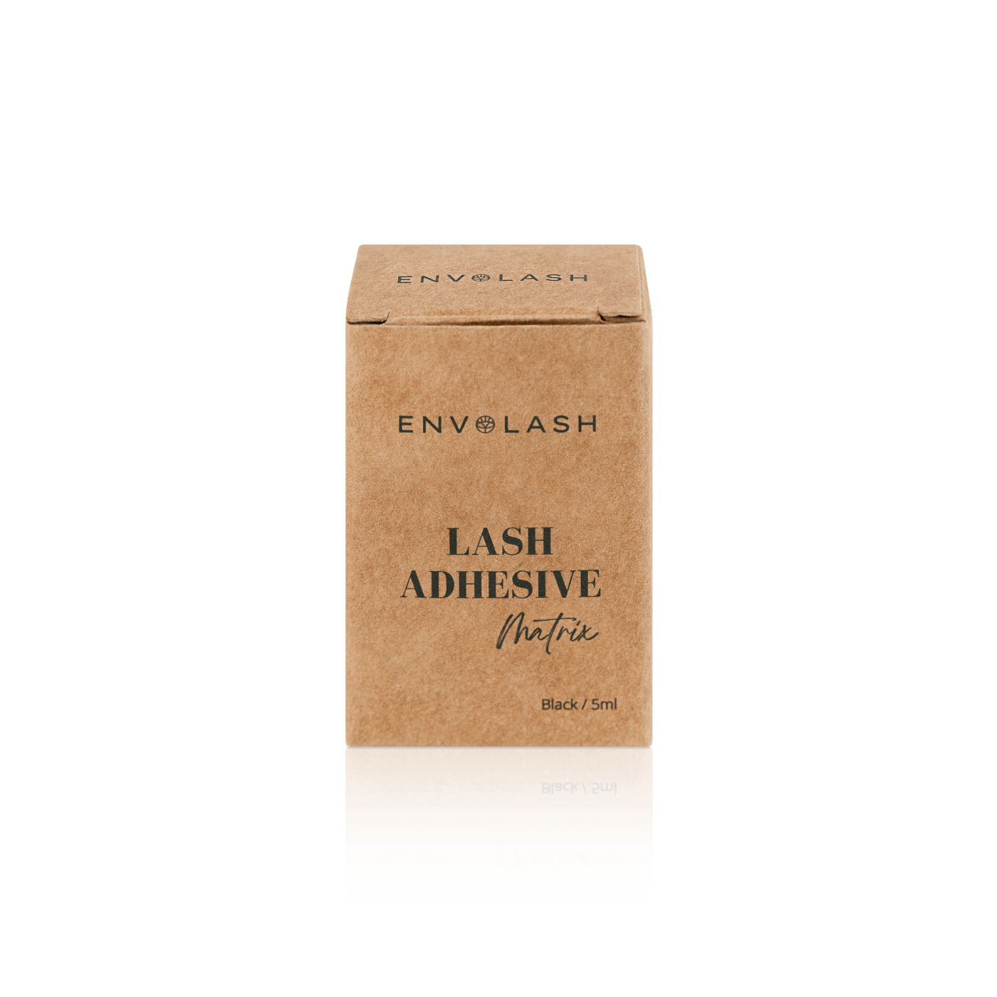 The image shows the packaging of Matrix Lash extension  Adhesive, made from recycled cardboard, highlighting its eco-friendly design